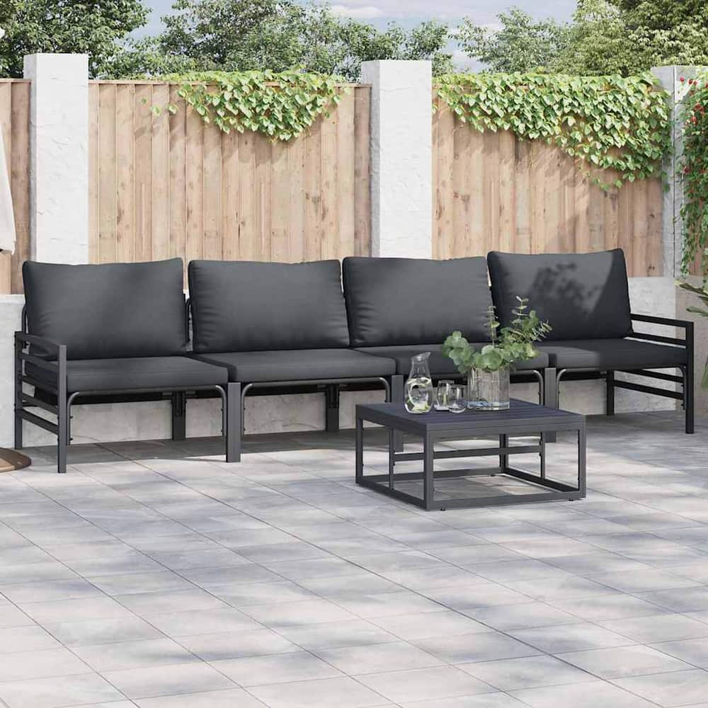 Garden Sofa Black Steel table
