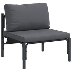 Garden Sofa Set 12 pcs Black Steel without table