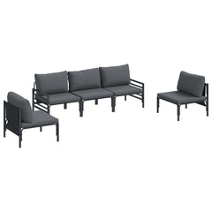 Garden Sofa Set 5 pcs Black Steel without table