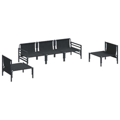 Garden Sofa Set 5 pcs Black Steel without table