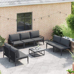 Garden Sofa Black Steel armrest
