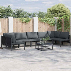 Garden Sofa Black Steel without armrest