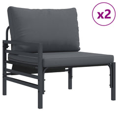 Garden Sofa Black Steel without table
