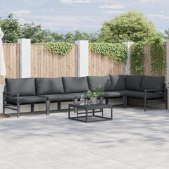 Garden Sofa Black Steel table