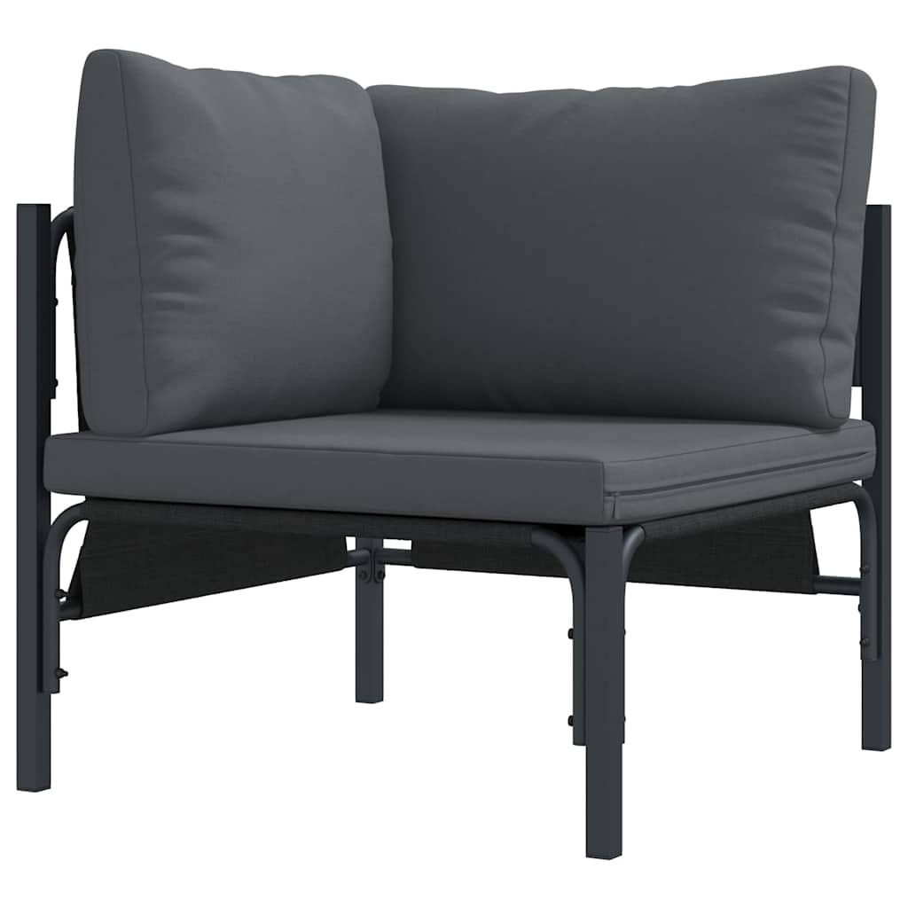 Garden Sofa Black Steel without table