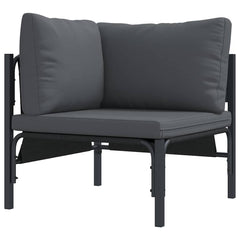 Garden Sofa Black Steel without table