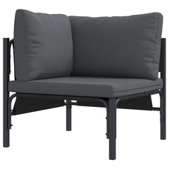 Garden Sofa Set 13 pcs Black Steel without table