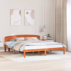 Bed Frame Headboard Solid Pine Wood Length Wax Brown