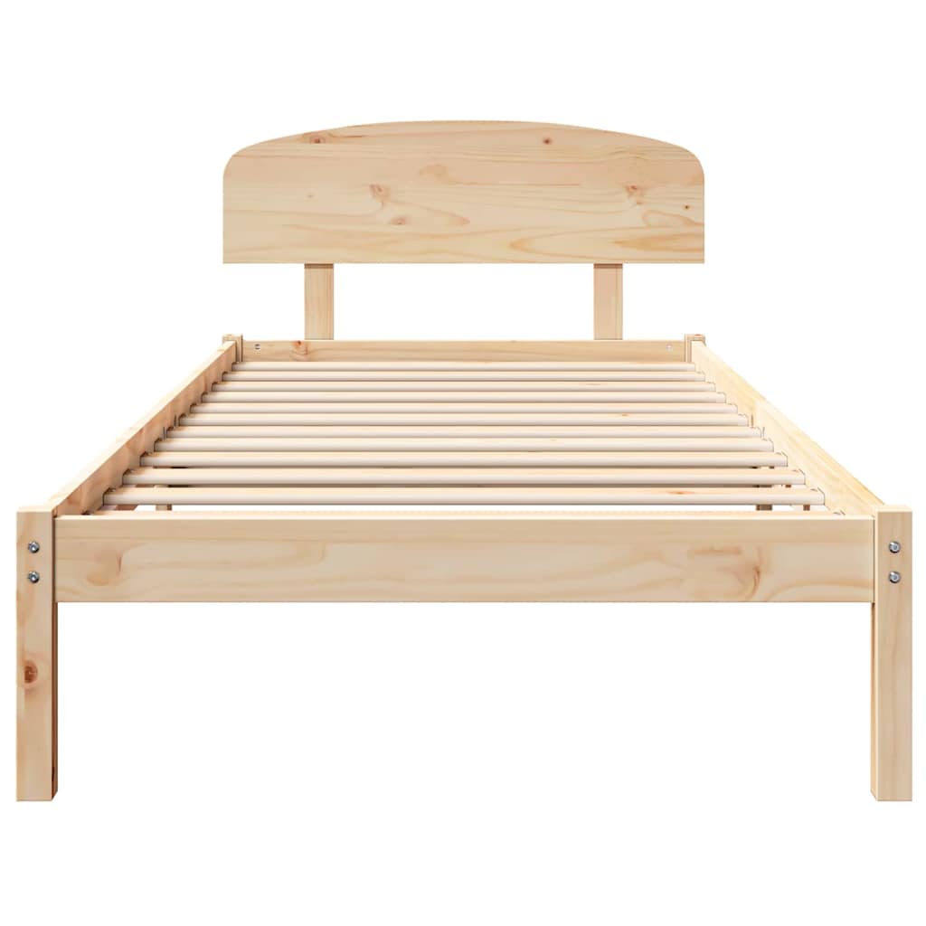 Bed Frame Headboard Solid Pine Wood Length Natural