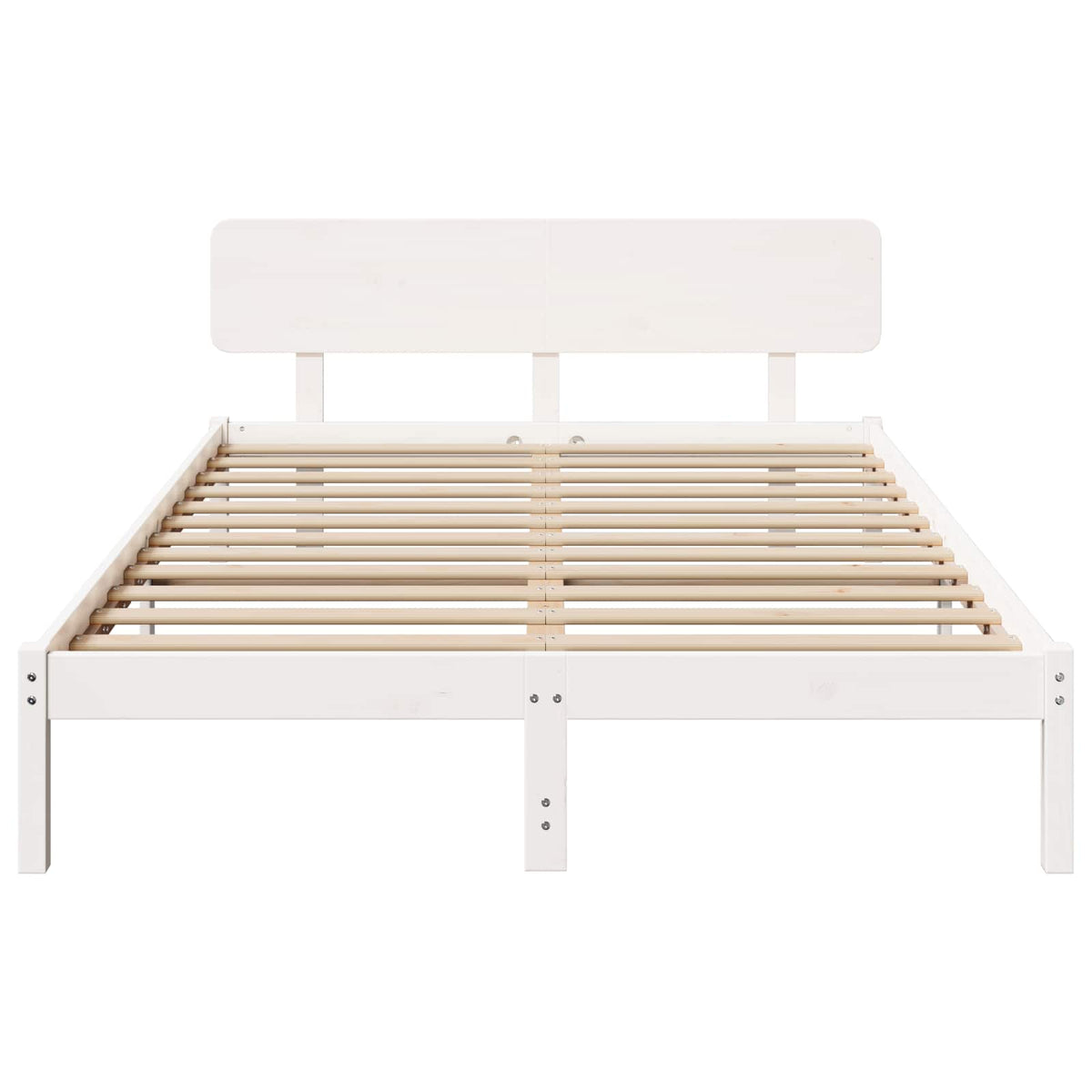 Bed Frame with Headboard Solid Pine Wood Length 200 cm White 140 cm