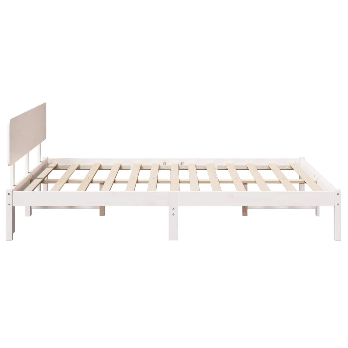 Bed Frame with Headboard Solid Pine Wood Length 200 cm White 140 cm