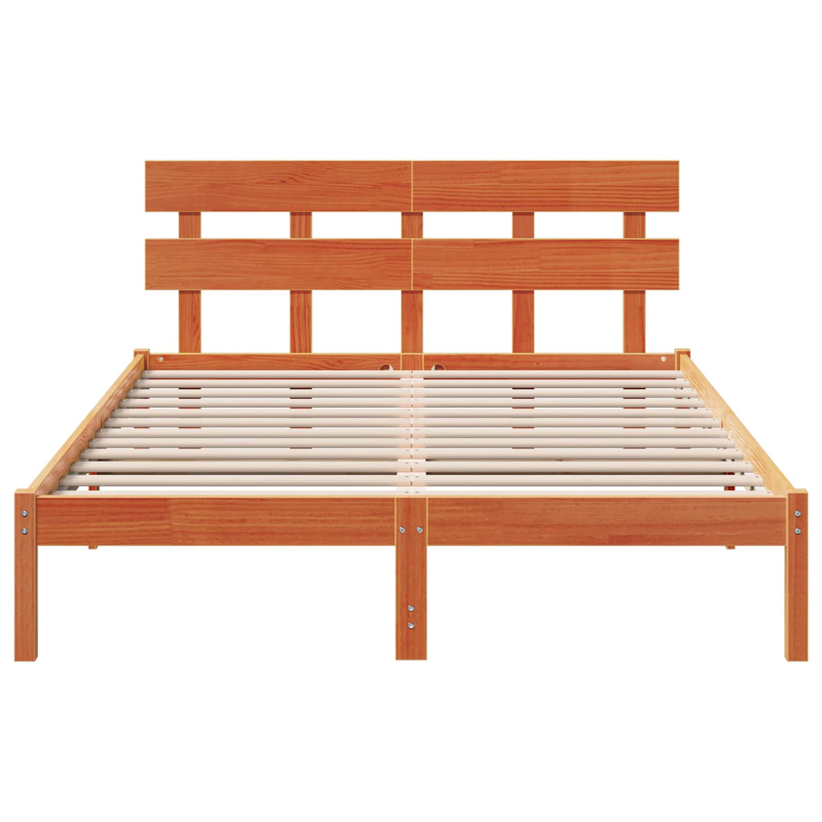 Bed Frame with Headboard Brown Solid Pine wood Length 200 cm Wax Brown 160 cm