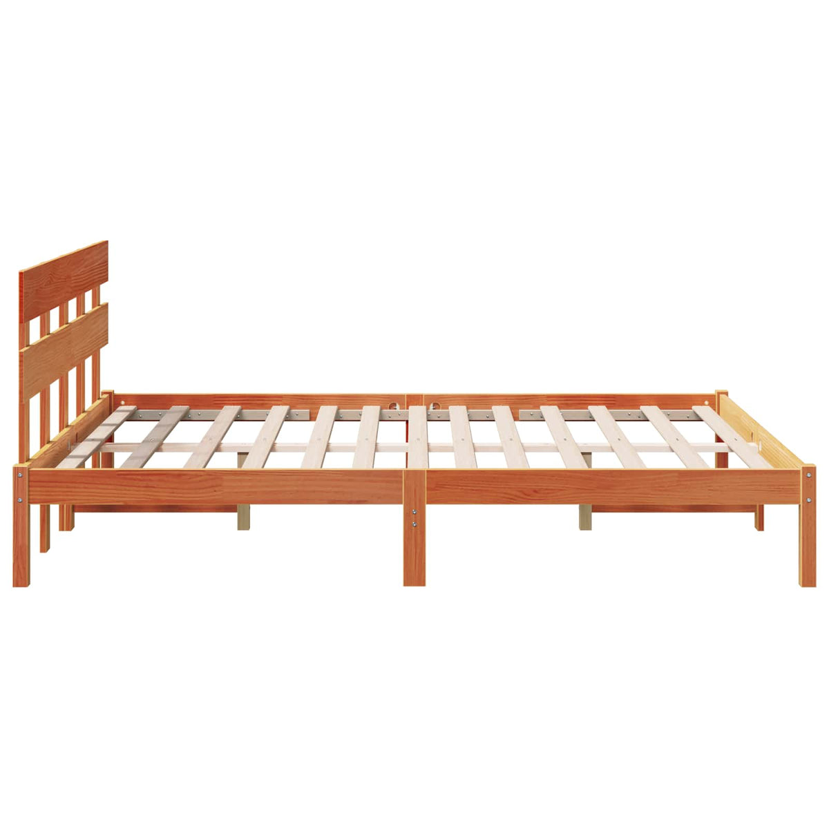 Bed Frame with Headboard Brown Solid Pine wood Length 200 cm Wax Brown 160 cm