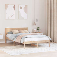 Bed Frame Brown Solid Pine wood Length Natural