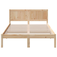 Bed Frame Brown Solid Pine wood Length 190 cm Natural 140 cm