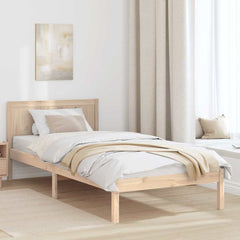 Bed Frame Brown Solid Pine wood Length Natural