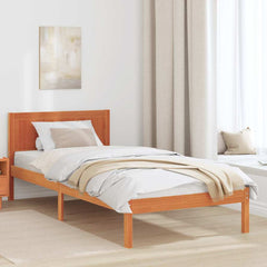 Bed Frame Brown Solid Pine wood Length 190 cm Wax brown 75 cm