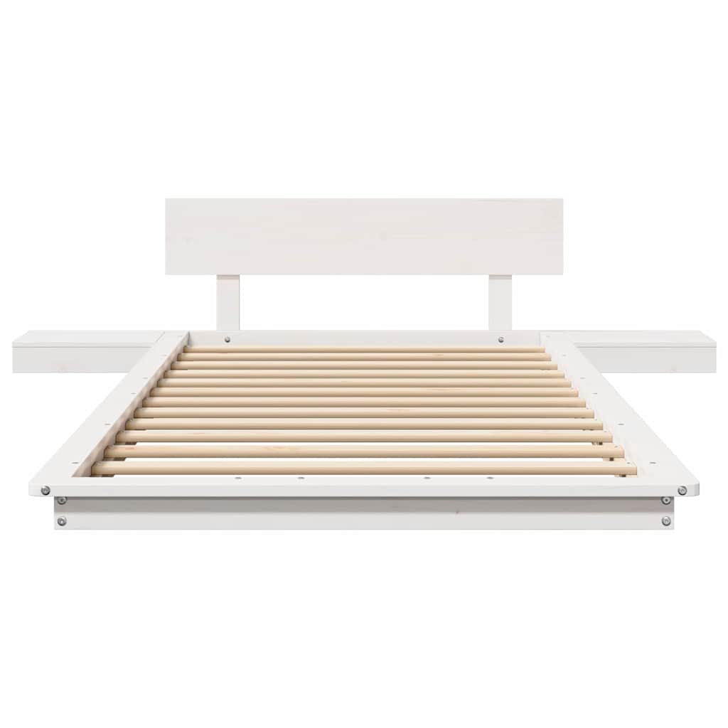 Bed Frame Wood Length 200 cm White 90 cm