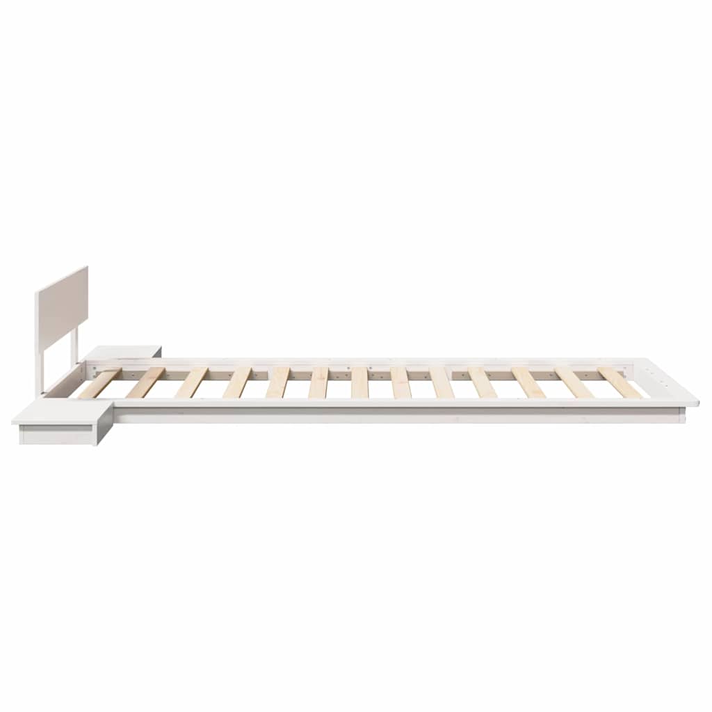 Bed Frame Wood Length 200 cm White 90 cm