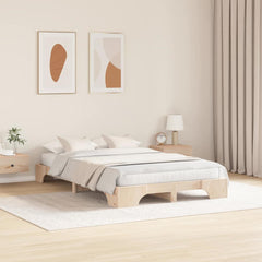 Bed Frame 90 x 190 cm Solid Pine Wood 20 cm Height Natural 140 cm