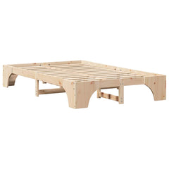 Bed Frame 90 x 190 cm Solid Pine Wood 30 cm Height Natural 140 cm