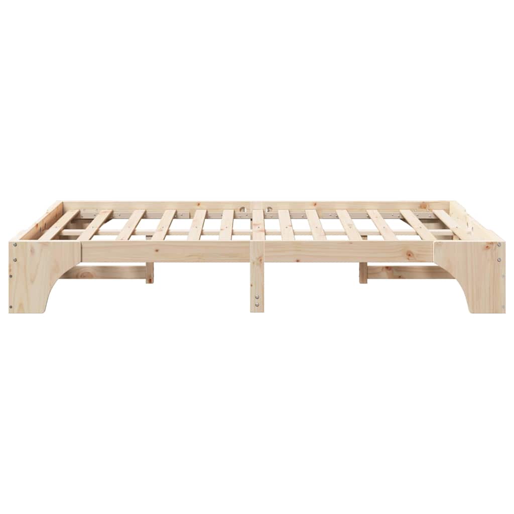Bed Frame 90 x 190 cm Solid Pine Wood 30 cm Height Natural 140 cm
