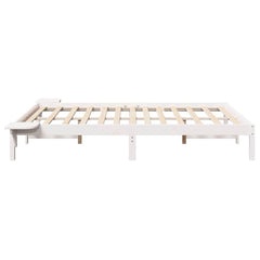 Bed Frame Solid Pine Wood Length 200 cm White 140 cm