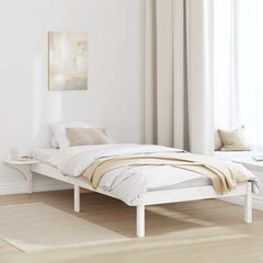 Bed Frame Solid Pine Wood Length 200 cm White 90 cm