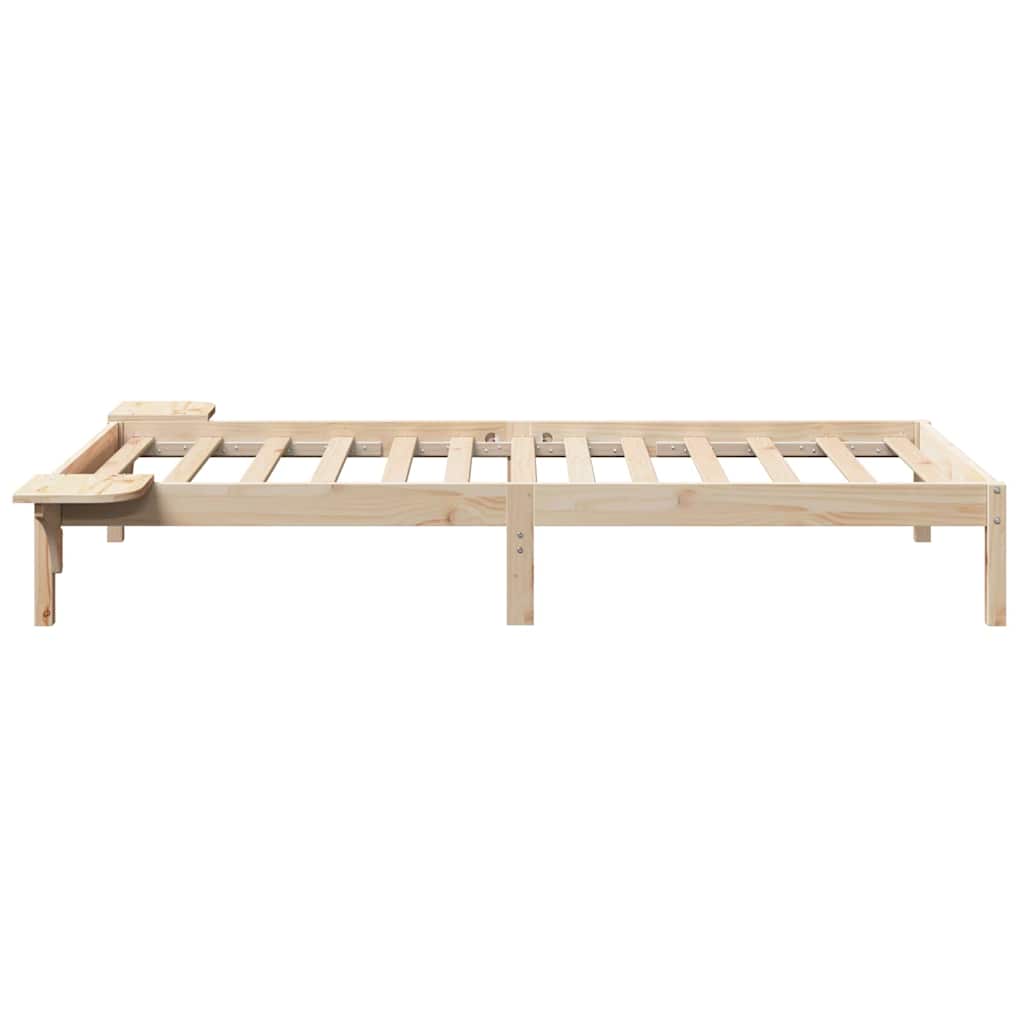 Bed Frame Solid Pine Wood Length 190 cm Brown 90 cm