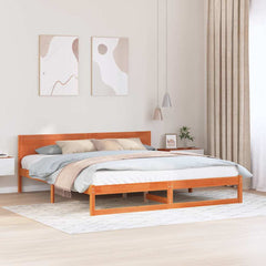 Bed Frame Headboard Solid Pine Wood Length Wax Brown