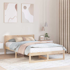 Bed Frame Headboard Solid Pine Wood Length Natural