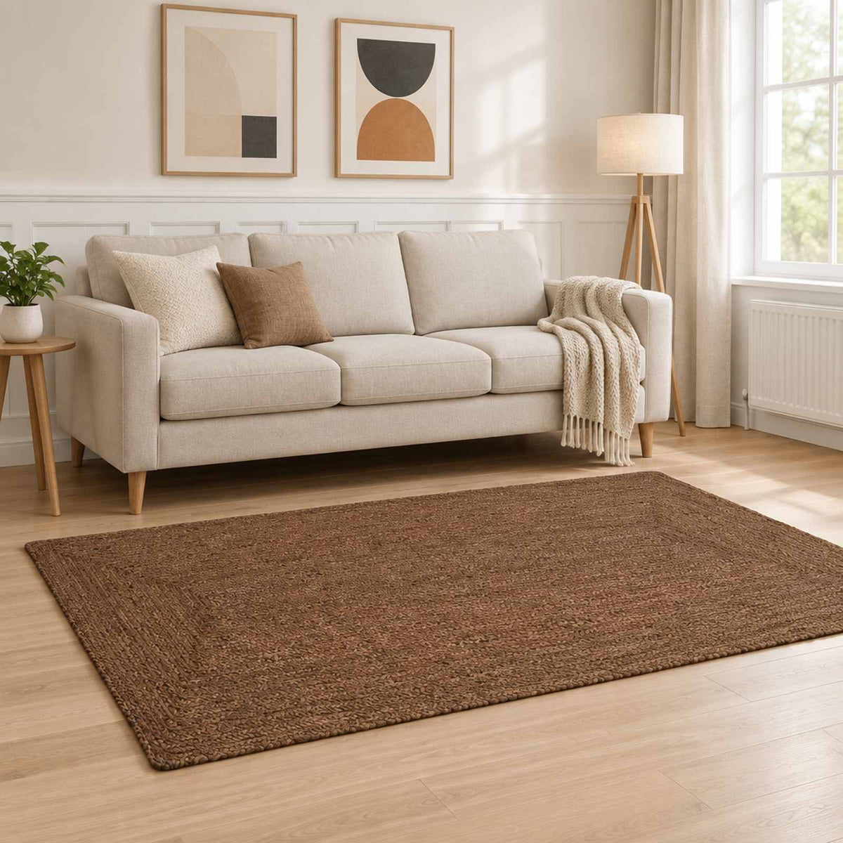 vidaXL Area Rug Grey 100 x 200 cm Jute 1