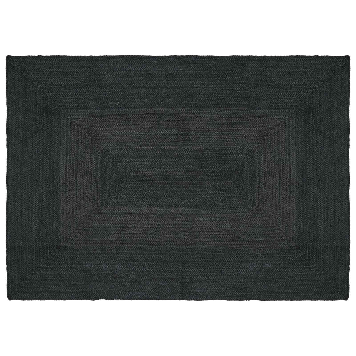 Area Rug Jute Dark Grey