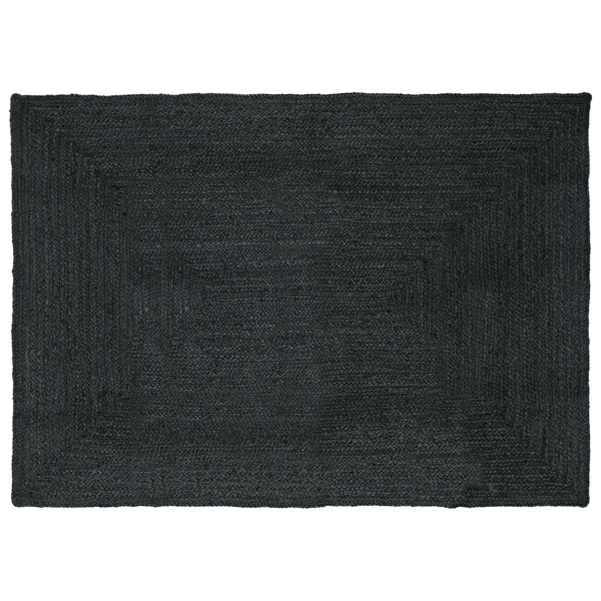 Area Rug Jute Dark Grey Width