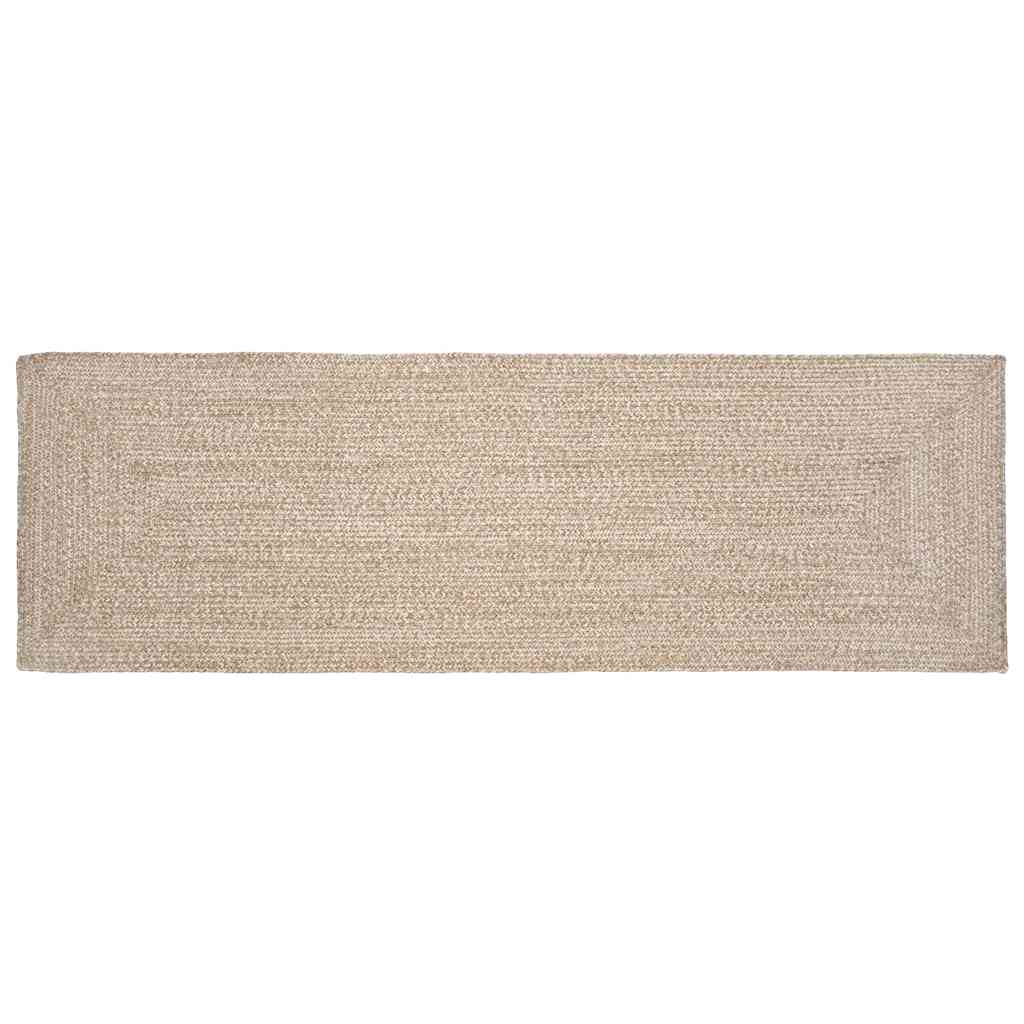 vidaXL Area Rug Natural and White 80 x 250 cm Jute 1