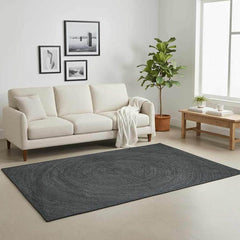 Area Rugs Jute Dark Grey