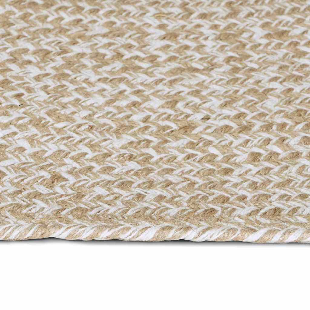 vidaXL Area Rug Natural and White 120 x 170 cm Jute 3