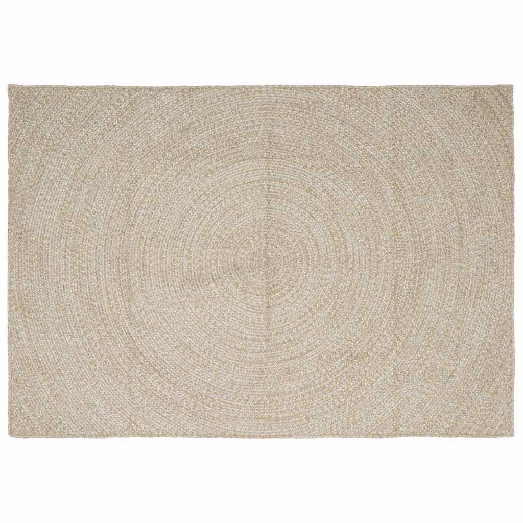 vidaXL Area Rug Jute Natural and white