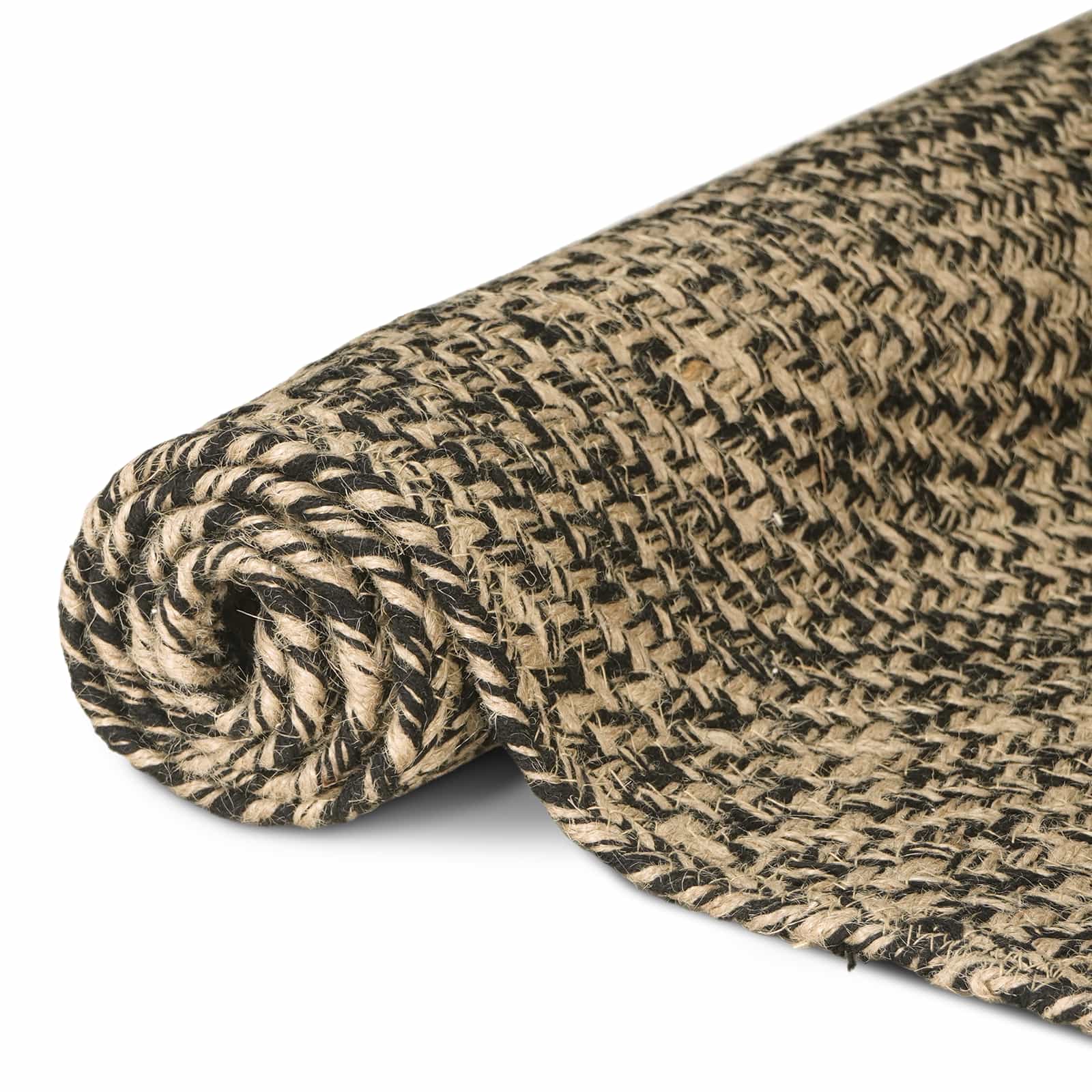 vidaXL Area Rug Natural and Black 100 x 200 cm Jute 2