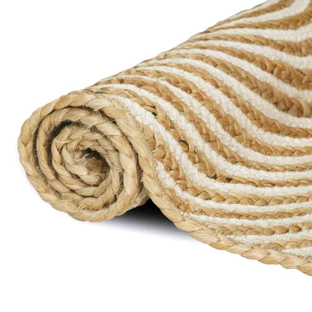 vidaXL Area Rug White 120 x 170 cm Jute 3
