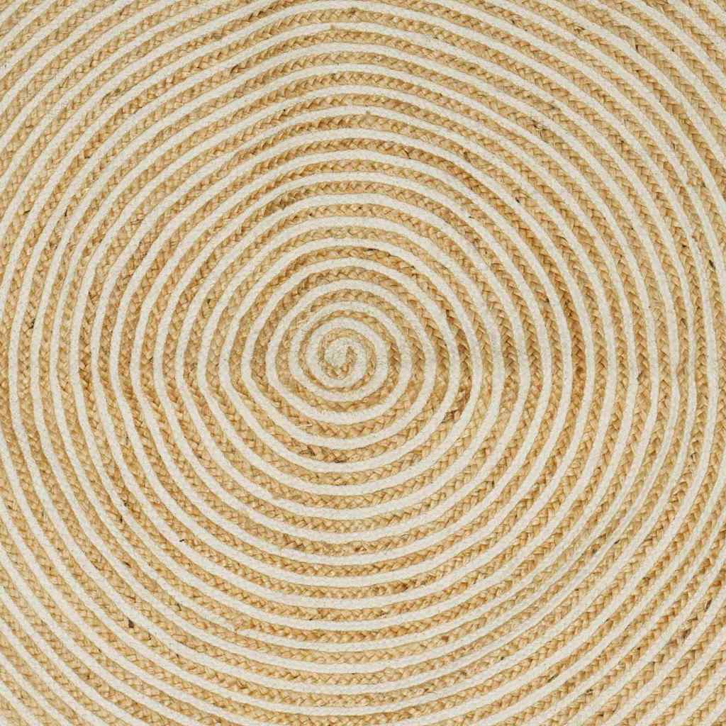 vidaXL Area Rug White 120 x 170 cm Jute 4