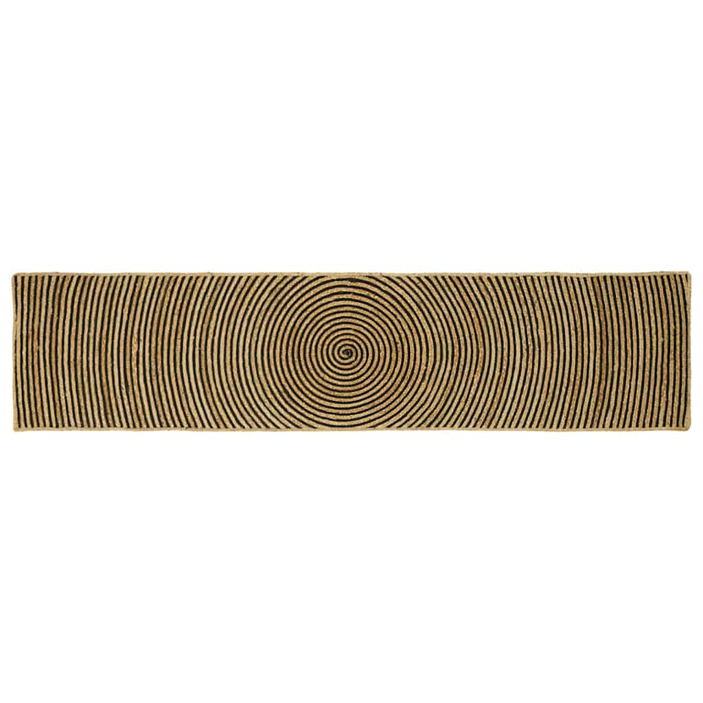 vidaXL Area Rug Jute Natural and Black