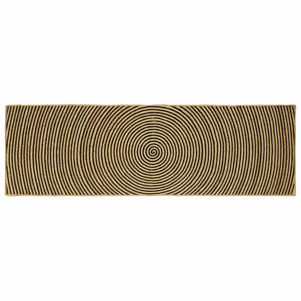 vidaXL Area Rug Black 80 x 250 cm Jute 1