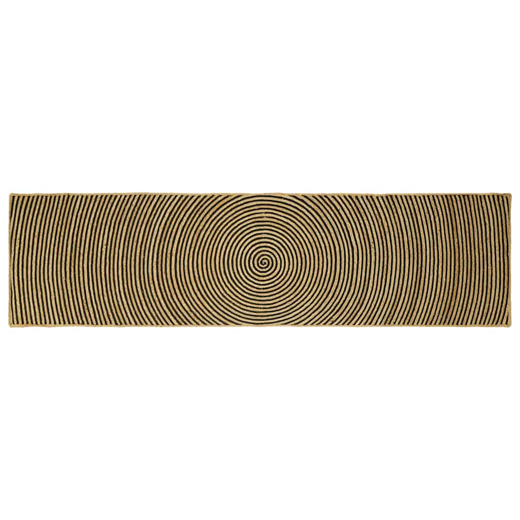 vidaXL Area Rug Jute Natural and Black