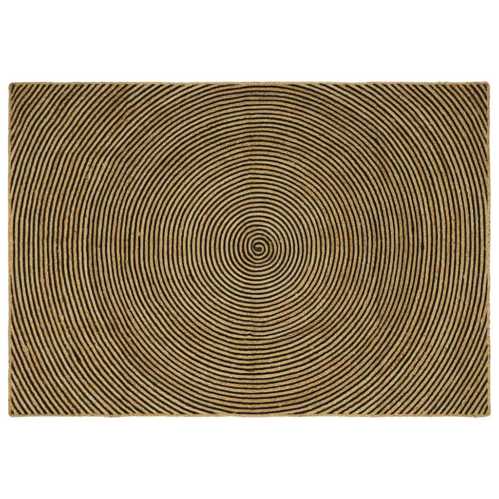 vidaXL Area Rug Jute Natural and Black
