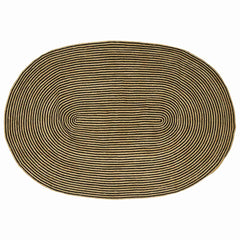 Area Rug Jute Natural black