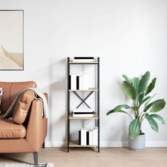 vidaXL Bookshelf 40 x 30 x 119 cm Engineered Wood Sonoma Oak 4