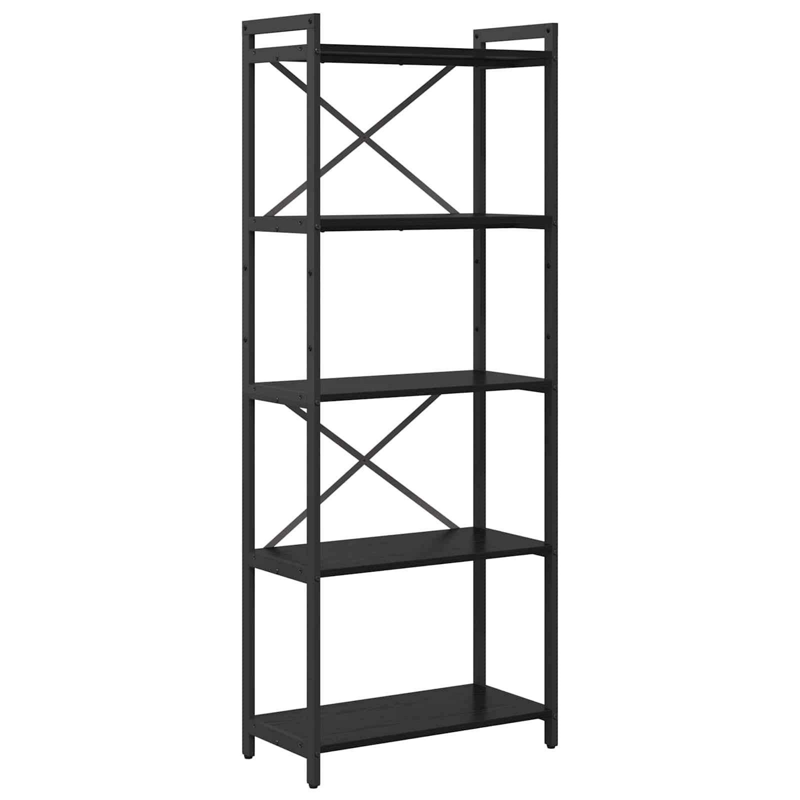 vidaXL Bookshelf 60 x 30 x 155 cm Engineered Wood Black Oak 1