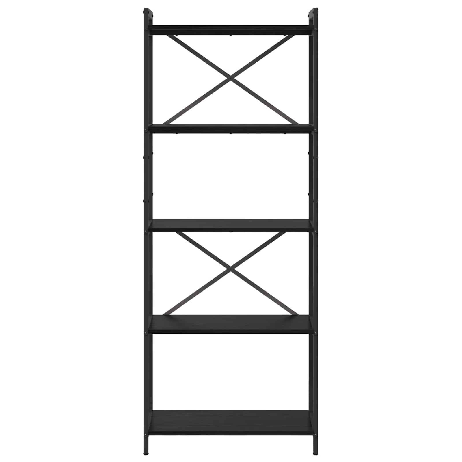 vidaXL Bookshelf 60 x 30 x 155 cm Engineered Wood Black Oak 3
