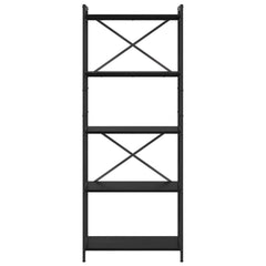 vidaXL Bookshelf 60 x 30 x 155 cm Engineered Wood Black Oak 3